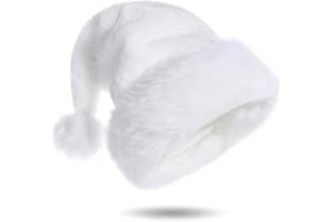Eoocan Christmas Hat for Adult, Unisex Thicken Comfortable Plush Santa Hat for Christmas New Year Festive Theme Party Supply