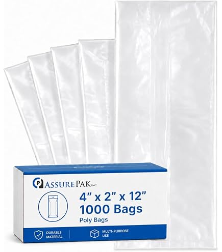 Amazon.com: BOX USA BPB1366 Gusseted Poly Bags, 1 mil, 6