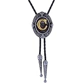HUABOLA CALYN Vintage Bolo tie for Men Western Cowboy Native American Initial Letter ABCDJMR to Z Costume Bolo ties for Women