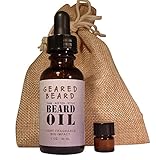Geared Beard Oil -- 100% All-Natural Premium Blend -- Tame, condition and hydrate your beard. The soft feel, stylish look and fresh, uplifting aroma give you one well-groomed, worthy beard that's totally smoochable!