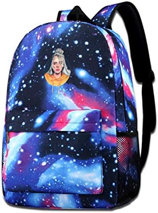 Billie Eilish Galaxy Shoulder Bag Backpack Daypack Laptop Bag, Unisex Fashion Rucksack Laptop Travel Bag College Bookbag For Women Men Kids