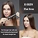 K-SKIN Professional Hair Straightener Anti-Static Flat Iron Hair Styling Brush PTC Ceramic Heating Hair Straightening Brush Anti-Static Shiny & Silky Pressure-Free Electric Hair Iron Wand Brush Black