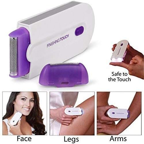 FreshDcart Women's and Girl's Rechargeable Finishing Touch Flawless Painless Plastic Metal Hair Remover Epilator Machine (White)