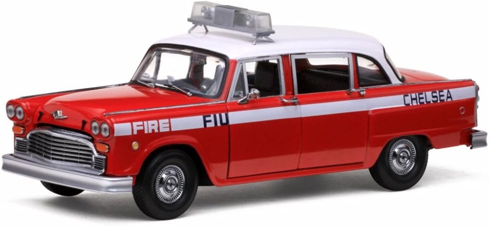 Miniature Model Zone 1981 Checker Chelsea Fire Engine Sun Star 1/18 Scale Diecast Model Toy Car (Red)