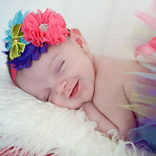 Sunward 2018 Unisex Newborn Girl Baby Outfits Photography Props Headdress Tutu Skirt (Multicolor 5)