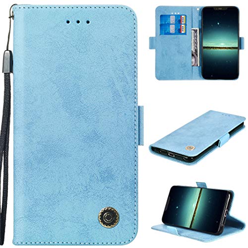 Huawei Mate 20 Pro Case, Huawei Mate 20 Pro Wallet Flip Case, LolStore PU Leather Business Cover Full Body Bookstyle Bumper Case Stand Magnetic Closure Protective Cover with Card Holder, Blue