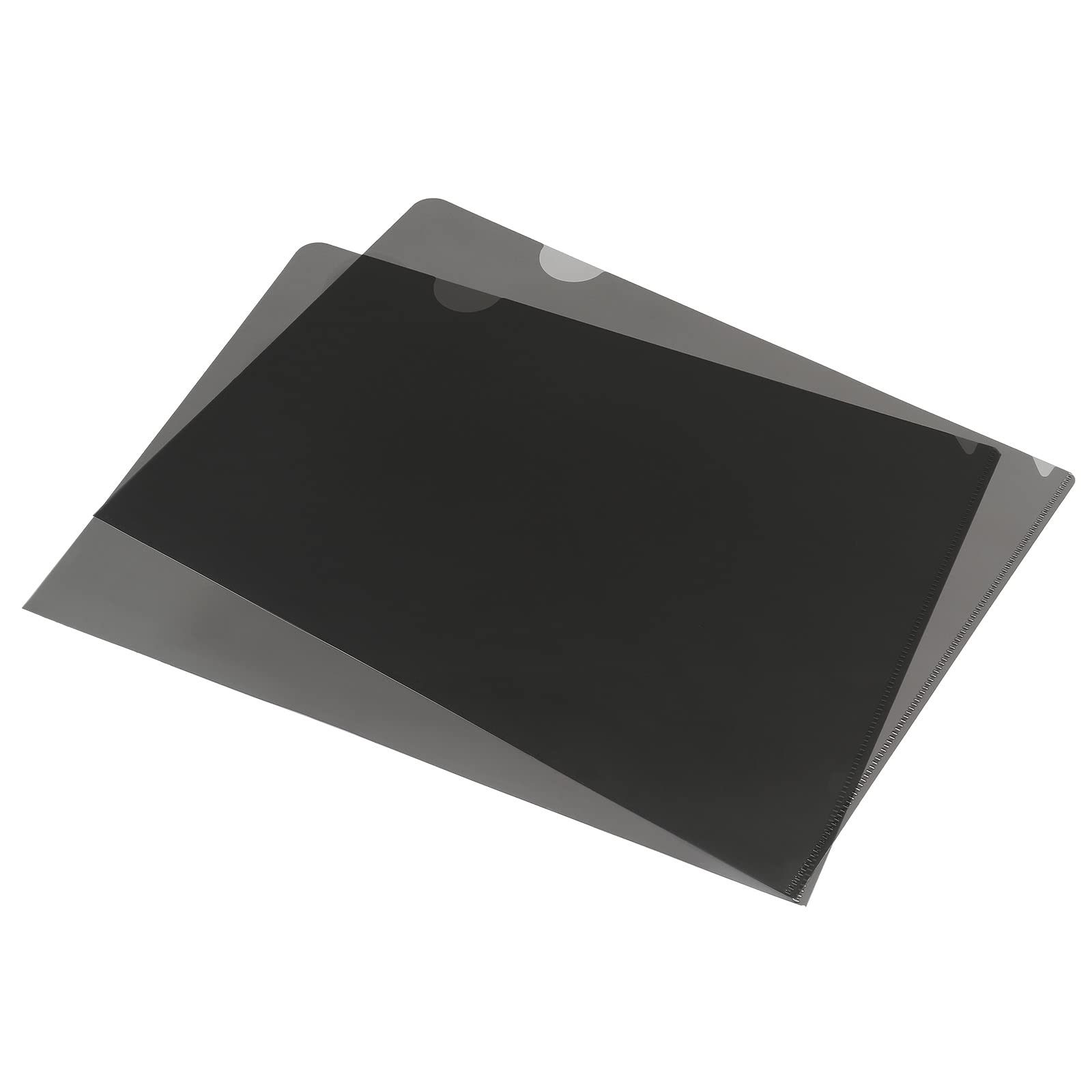 PATIKIL L Type Folders 24 Pack A4 Plastic File Project Pockets Clear Paper Document Jacket Sleeve for Office, Black