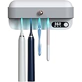 StarWin UV Toothbrush Dryer Holder, Heating Plate and Fan Drying Function, Rechargeable and Timing Tooth Brush Holder Wall-Mounted for Bathroom, No Drilling, 4 Slots