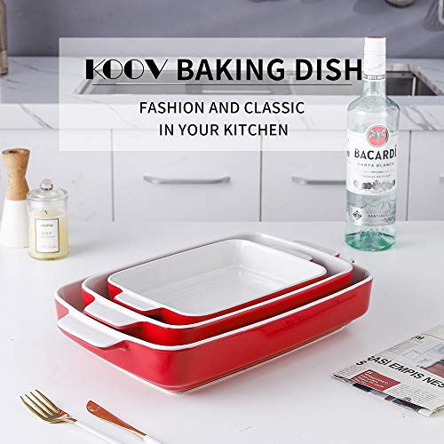 KOOV Bakeware Sets, Ceramic Baking Dish Set, Casserole Dish Set for