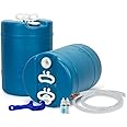 15 Gallon Emergency Water Storage Barrel - Preparedness Supply - Water Tank Drum Container - Portable, Reusable, BPA Free, Food Grade Plastic (2 Tank)