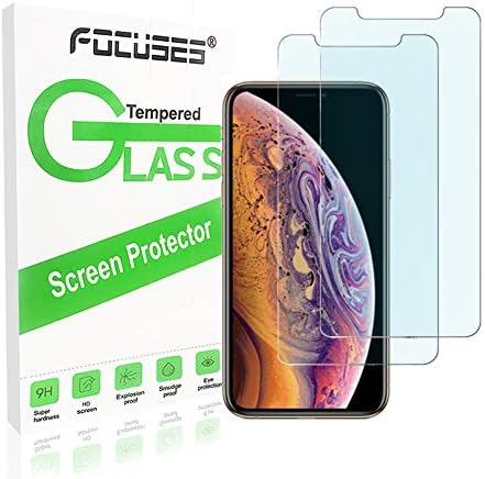 Focuses iPhone XS Max 11 Pro Max Screen Protector,Anti Blue Light iPhone XS Max Tempered Glass [ Eye Protect ][ Touch Screen Accuracy ][Bubble Free] Screen Protector for Apple XS Max [2 Pack]
