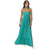 Hjindpr Chiffon Bridesmaid Dresses with Scarf 2026 Strapless Pleated Wedding Party Dress for Women A Line Flowy Evening Gowns