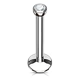 18G Internally Threaded Monroe Labret Studs w/Clear