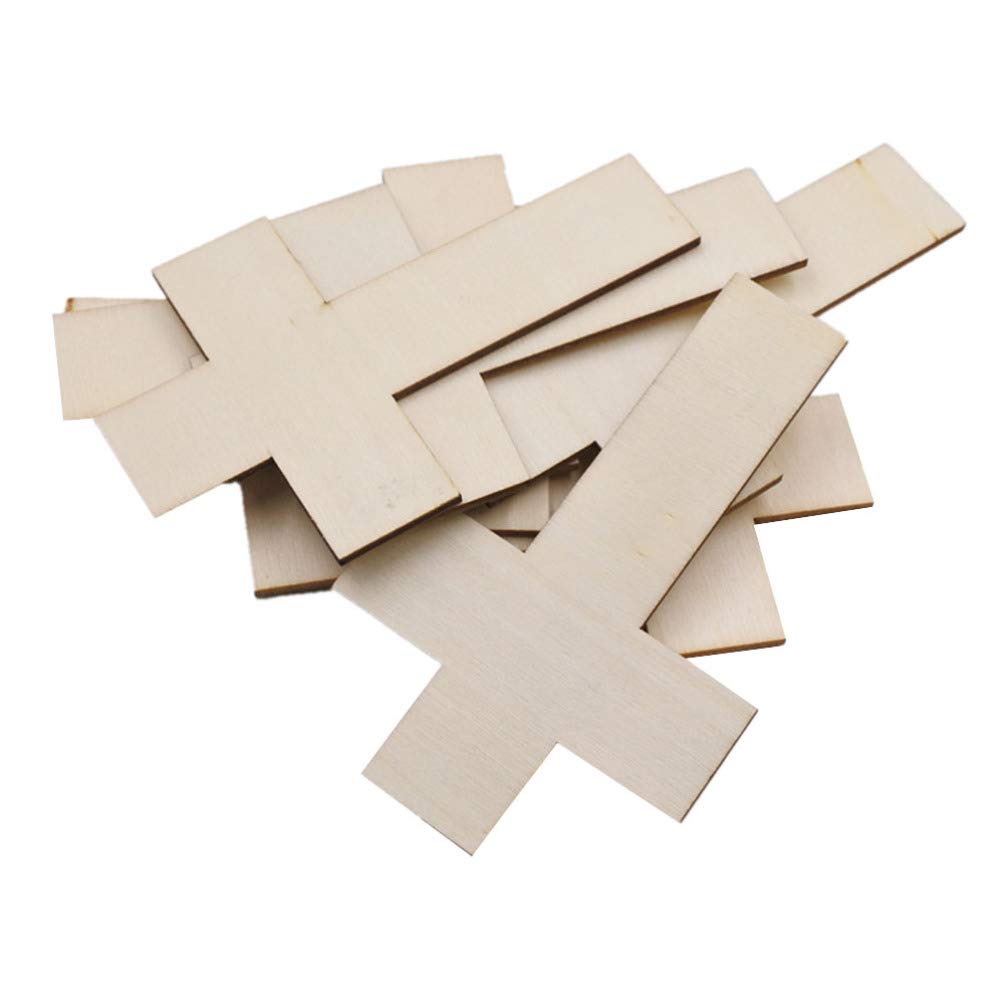 36 Pcs Wooden Slices Unfinished Cross Wooden Pieces Crafts Ornaments Accessories for Kids Adults DIY Projects (11 x 7cm)