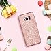 DUEDUE Galaxy S8 Plus Case Glitter,Sparkly Bling Slim Hybrid Hard PC Cover Shockproof Non-Slip, Full Body Protective Phone Cover Case for Samsung S8 Plus for Women/Girls,Rose Gold