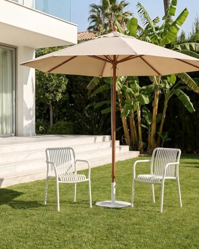 HariNorgen Set of 2 Modern Outdoor Indoor Armchairs,Heavy Duty White Poolside Lounge Chairs,UV-Resistant & Rust-Free Resin Seating for Patio,Balcony & Garden, Fully Assembled,White