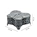 Multifit Antique Alloy Metal Rose Flower Engraving Butterfly Heart Shape Jewelry Box Trinket Jewelry Storage Box for Rings Earrings