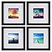UPGRADED Tempered Glass 4PCs 8x8 Picture Frames Black with 1 Mat for 4x4 Pictures, Wood Instagram Photo Frames