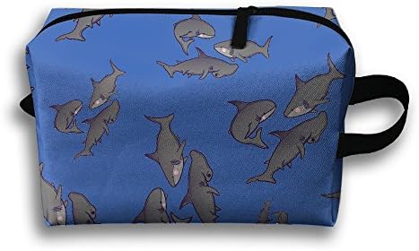 Assorted Sharks Cartoon Travel Cosmetic Bag Smartphone Gadgets Storage Handbag