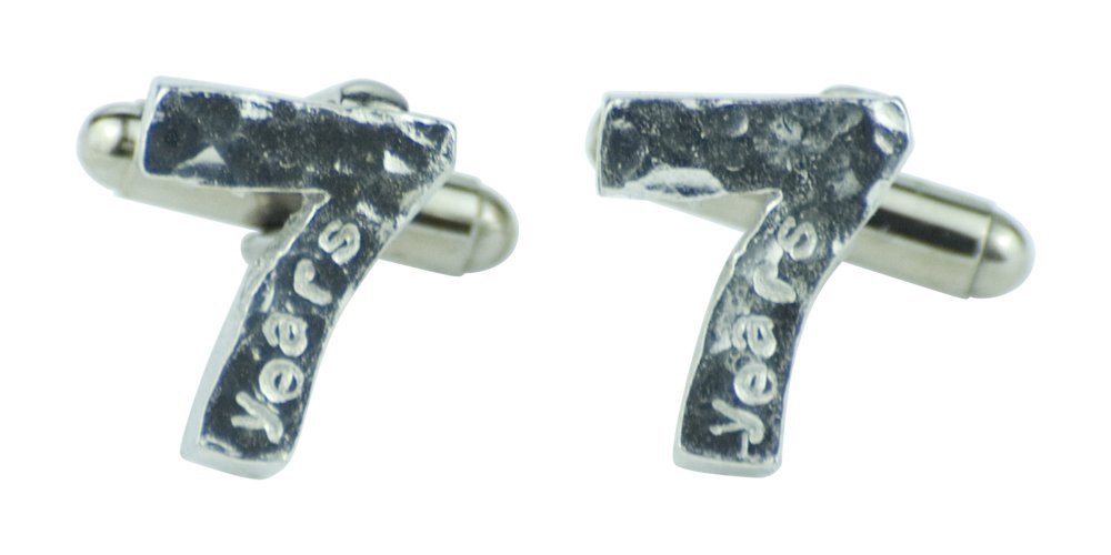 7 Year Anniversary Cuff links - Hammered Rustic Effect Made for the Perfect 7th Anniversary Gift, Made In UK