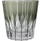 LOUISEYUN Japanese Whiskey Glasses Handmade Dark-Cyan Crystal Glass Tumbler 11 oz Japanese Cut Glass for Bourbon Scotch Cocktail – Gift Set for Men and Women in Elegant Box