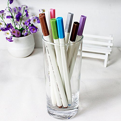 Fine Metallic Markers Paints Pens,Metal Art Permanent Medium-Tip,Stained Glass Paint Markers for Painting Rocks,Black Paper,Photo,Album,Gift Card Making,Christmas Present,DIY Craft Kids,10pcs/Set - Thumbnail 5