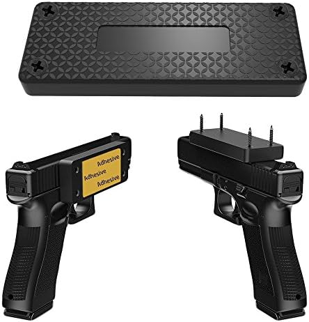 ZKX Gun Magnet Mount Rubber Coated Gun Holder with Separated Adhesive and Screws Magnetic Gun Holster for Shotgun Handgun Air Gun in Truck Under Desk Wall Bedside with 35 Lb Rating