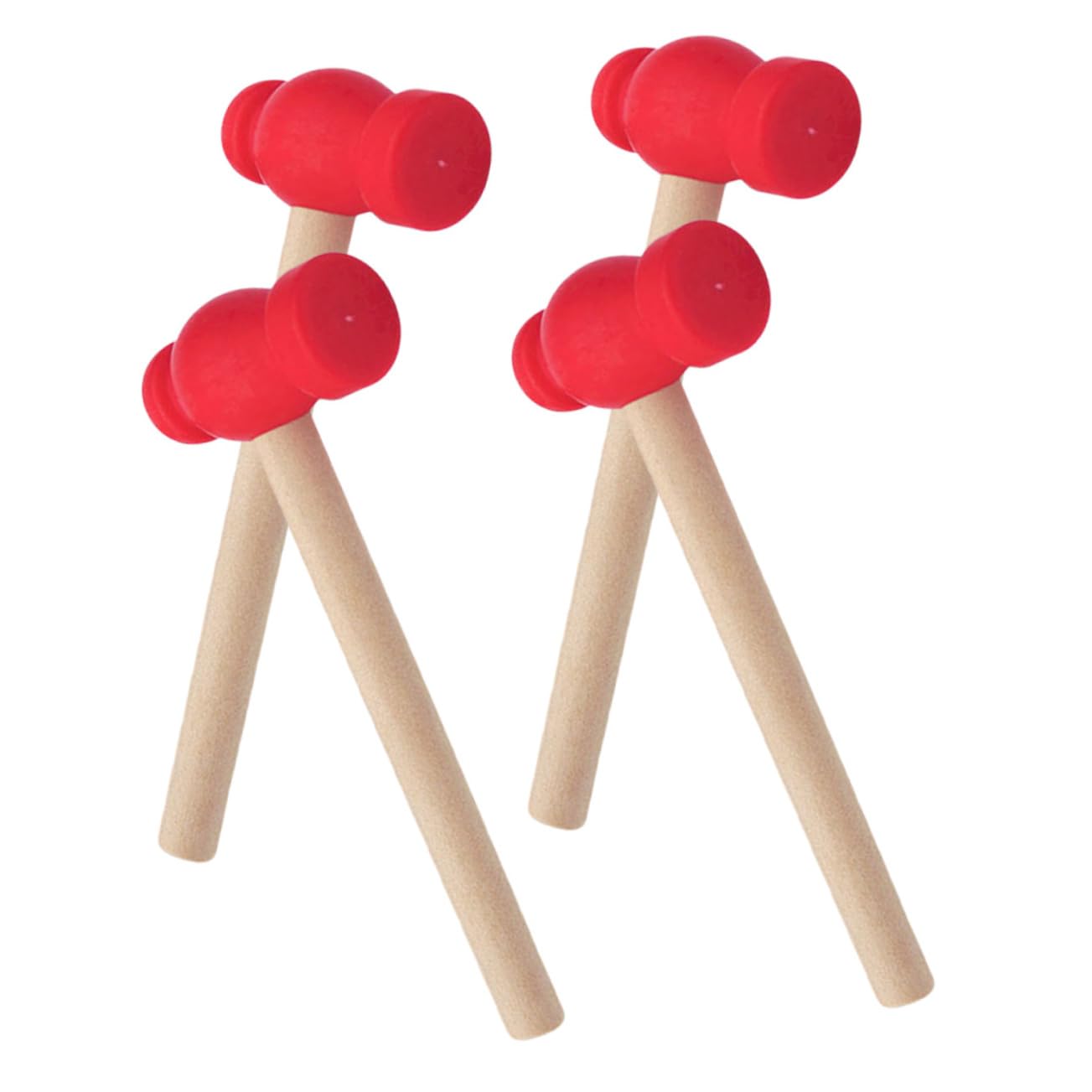 VANZACK 4pcs Wooden Hammer for Ergonomic Handle Simulation Mallet for Boys and Educational Pretend Play Tool to Enhance Grip and Flexibility Durable Smooth Surface Birthday and Christmas
