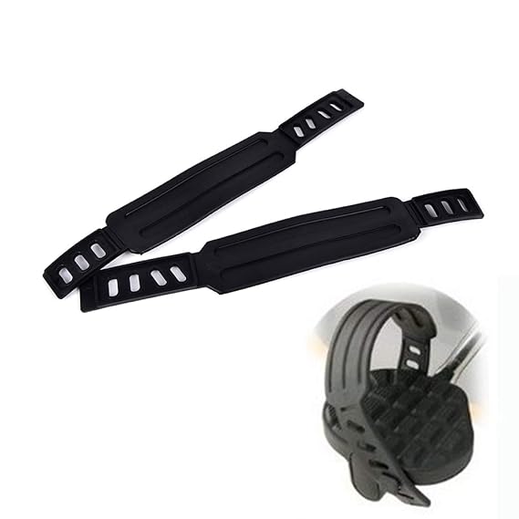 2 Paires De Sangles De Pédale Réglables Pour Vélo – Universelles, En Caoutchouc Robuste, Pour Fixie, VTT, Vélo De Route