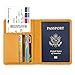 GDTK Leather Passport Holder Cover Case RFID Blocking Travel Wallet (Orange)