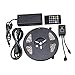 NEWSTYLE Waterproof 150LEDs 5M Color RGB LED Strip Light Kit with 20-key Music Sound Sense IR Controller and 12V Power Supply
