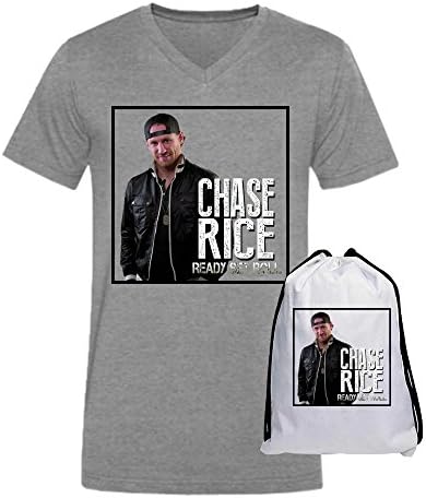 CoBa Chase Rice Ready Set Roll V Neck T Shirt for Mens Grey