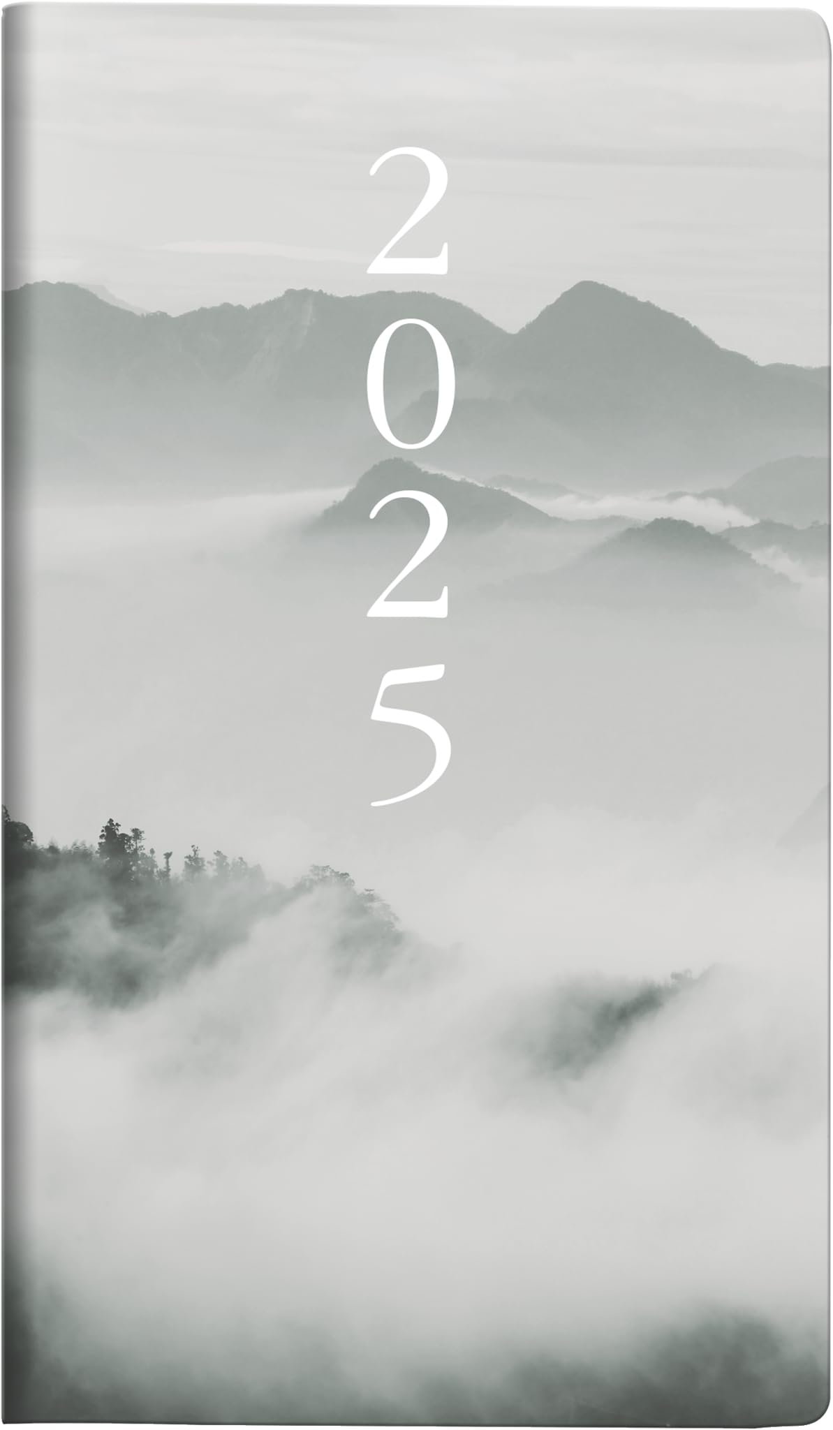 rido/idé Pocket Diary Model TM 15 (2025) "Cloudy Mountains", 1 Page = 1 Week, A6, 112 Pages, Graphic Cover, Grey