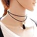 9 PCS Women's Classic Black Velvet and Black Stretch Gothic Tattoo and Black Lace Choker Collar Necklace-Length Adjustable