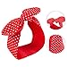 Farochy Red Bow Cotton Headband Red Polka Dot Headband Retro Bowknot Headband Double Wide Headwrap for Women and Girls