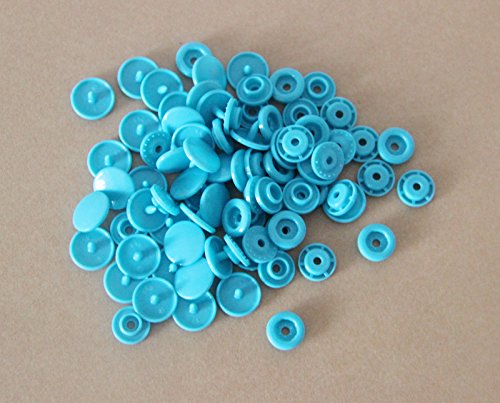 200 KAM Size 20 T5 Resin Plastic Snaps Buttons for Baby Bib Cloth Diaper (B46 - Teal)