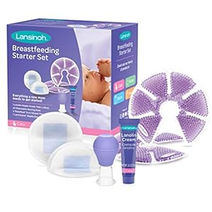 Lansinoh Breastfeeding Starter Set for Nursing Mothers, Breastfeeding Gift for Baby Showers and New Moms, Contains…