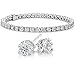 NYC Sterling Cubic Zirconia Crown Stud Earrings and Tennis Bracelet Gift Set