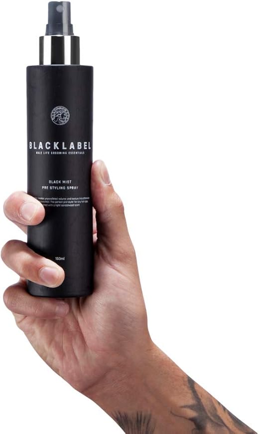 Black Label Grooming Black Mist Pre Styling Spray High Hold Matte