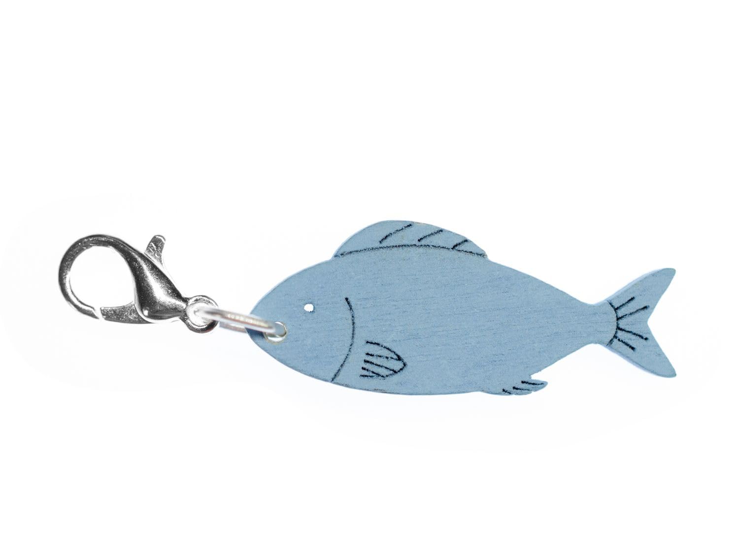 Miniblings Wooden Fish Charm Pendant For Bracelet Wristlet Wood Dark Blue