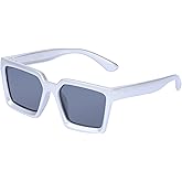 COCOSAND Kids Sunglasses Polarized UV 400 Protection Retro Square Futuristic Glasses for Youth Teen Boys Girls Age 5-12