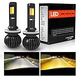 881 880 LED Fog Lights Bulbs Dual Color Fog Lamp All-in-One Conversion Kits LED Fog 3000K Amber Yellow (Orange) 6000K White (NOT Headlight) 3 Years Warranty