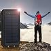 Solar Charger Solar Power Bank 20000mAh Waterproof Portable External Backup Outdoor Cell Phone Battery Charger with Dual LED Flashlights Solar Panel for iPhone Android Cellphones (Black)