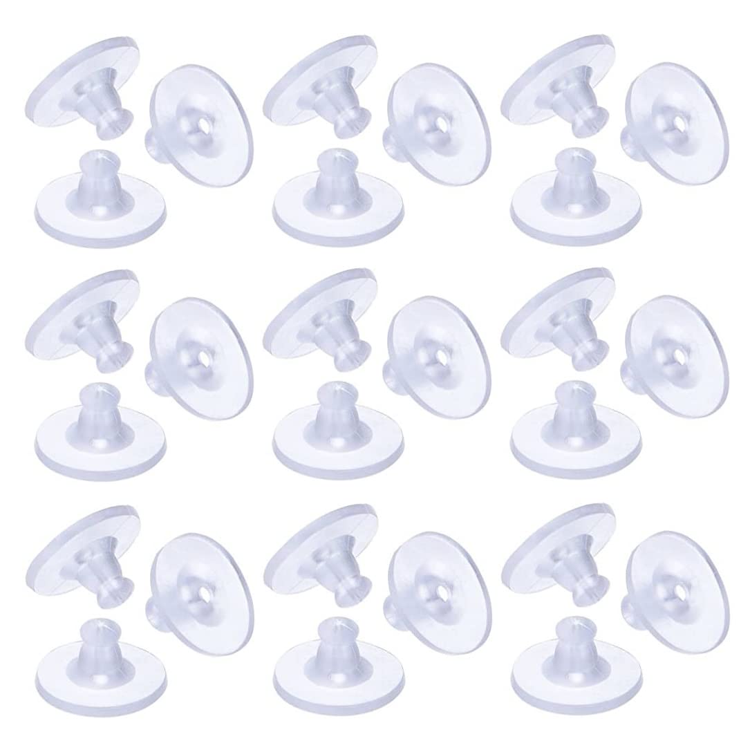 Voarge Earring Backs, Pack of 100 Silicone Clear Rubber Ear Stoppers