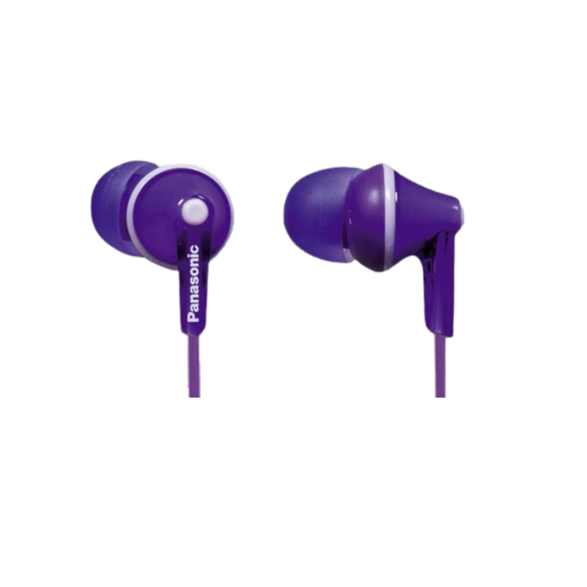 Panasonic RP-HJE125E-V Ergofit In Ear Wired Earphones with Powerful Sound, Comfortable Non-Slip fit, Includes 3 Sized Ear Buds - Violet