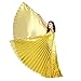 Dance Fairy Belly Dance Isis Wings Performance Costumes,Gold(No Sticks)