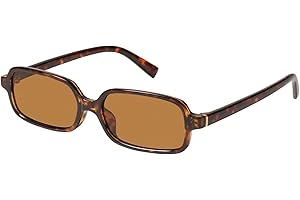 mosanana Trendy Rectangle Sunglasses for Women Retro 90s Style Small Narrow MS52479