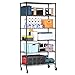LANGRIA 6 Tier Wire Shelving Garage Shelving Storage Rack Metal Shelves, Heavy Duty Commercial Metal Wire Shelving Unit Black