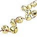 Outuxed 1 Inch Jingle Bells Christmas Gold Bells Craft (50 Pack) for Festival Decoration DIY Craft & 20-Meter Red Cord