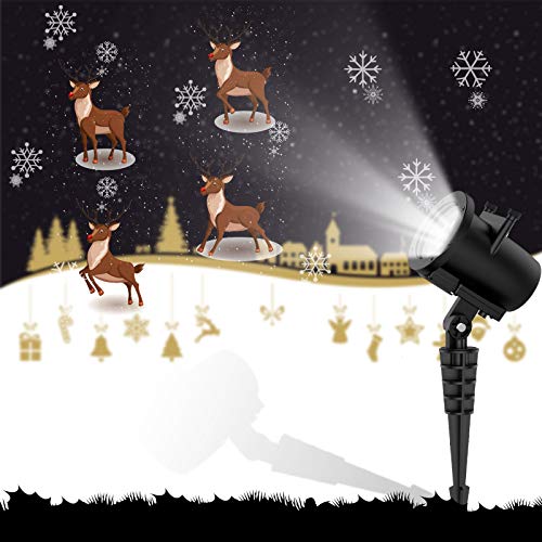 AICHESON Lightshow Projection 12 Slides Christmas Led Projector Outdoor Indoor-Animated Decorative Holiday Waterproof, 2Slides, Black - Thumbnail 7